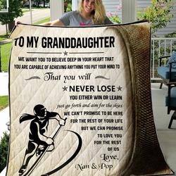 Hockey-To Our Granddaughter We Want You To Believe Deep In Your Heart Quilt Buckcherry Album Covers Quilt Blanket and Home Decor