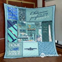 Home Is Where The Pool Is Quilt Blanket Ypm0  Quilt and Home Decor