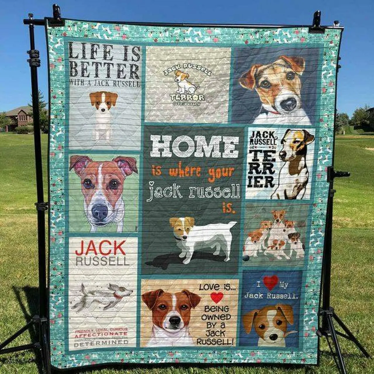 Home Is Where Your Jack Russell Is Quilt Blanket Yhn2 Quilt and Home Decor