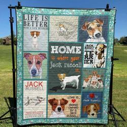 Home Is Where Your Jack Russell Is Quilt Blanket Yhn2  Quilt and Home Decor