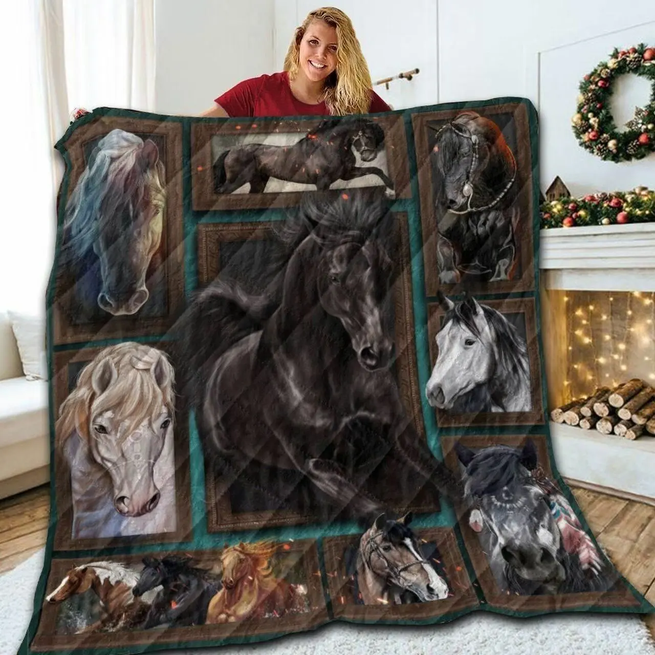 Horse 14 TTGG373 Awesome 3D Customized Quilt Hip and Home Decor