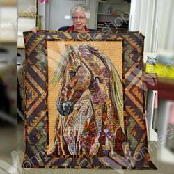 Horse 3D Customized Quilt Va63 V174 and Home Decor