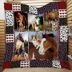 Horse And Dog Planket Quilt Rhw and Home Decor