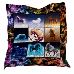 Horse Art Washable Handmade Quilt 0312-04 and Home Decor
