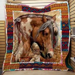 Horse Collection Cla1610221Q Quilt Blanket and Home Decor