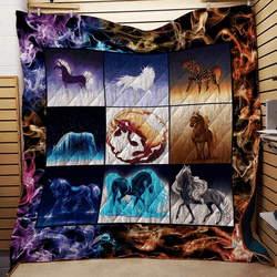 Horse Color Ful Horse TTGG395 Awesome 3D Customized Quilt Hip and Home Decor