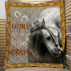 Horse Easily Distracted By Horses Cla2911124Q Quilt Blanket and Home Decor