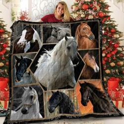Horse Hexa Vintage V1 Dream 3D Customized Quilt and Home Decor