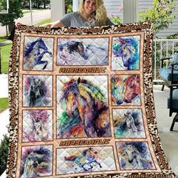 Horse Holic Quilt Blanket and Home Decor
