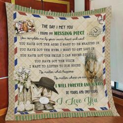 Horse Husband And Wife The Day I Meet You Quilt Blanket Great Customized Gifts For Birthday Christmas Thanksgiving Wedding ValentineS Day and Home Decor