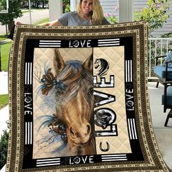 Horse Lovely V1 3D Customized Quilt and Home Decor