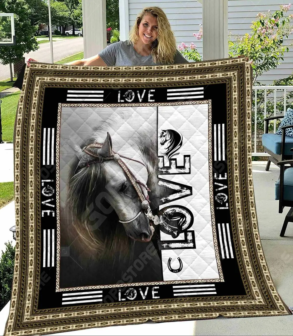 Horse Lovely V2 3D Customized Quilt and Home Decor