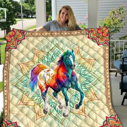 Horse Mandala JM16 NTTH011298 3D Customized Quilt and Home Decor
