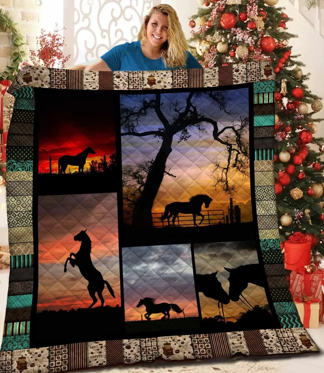 Horse MT V5 3D Customized Quilt and Home Decor
