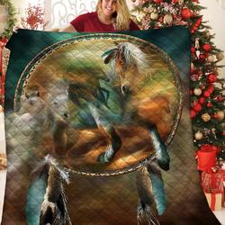 Horse Native American Quilt Qri and Home Decor