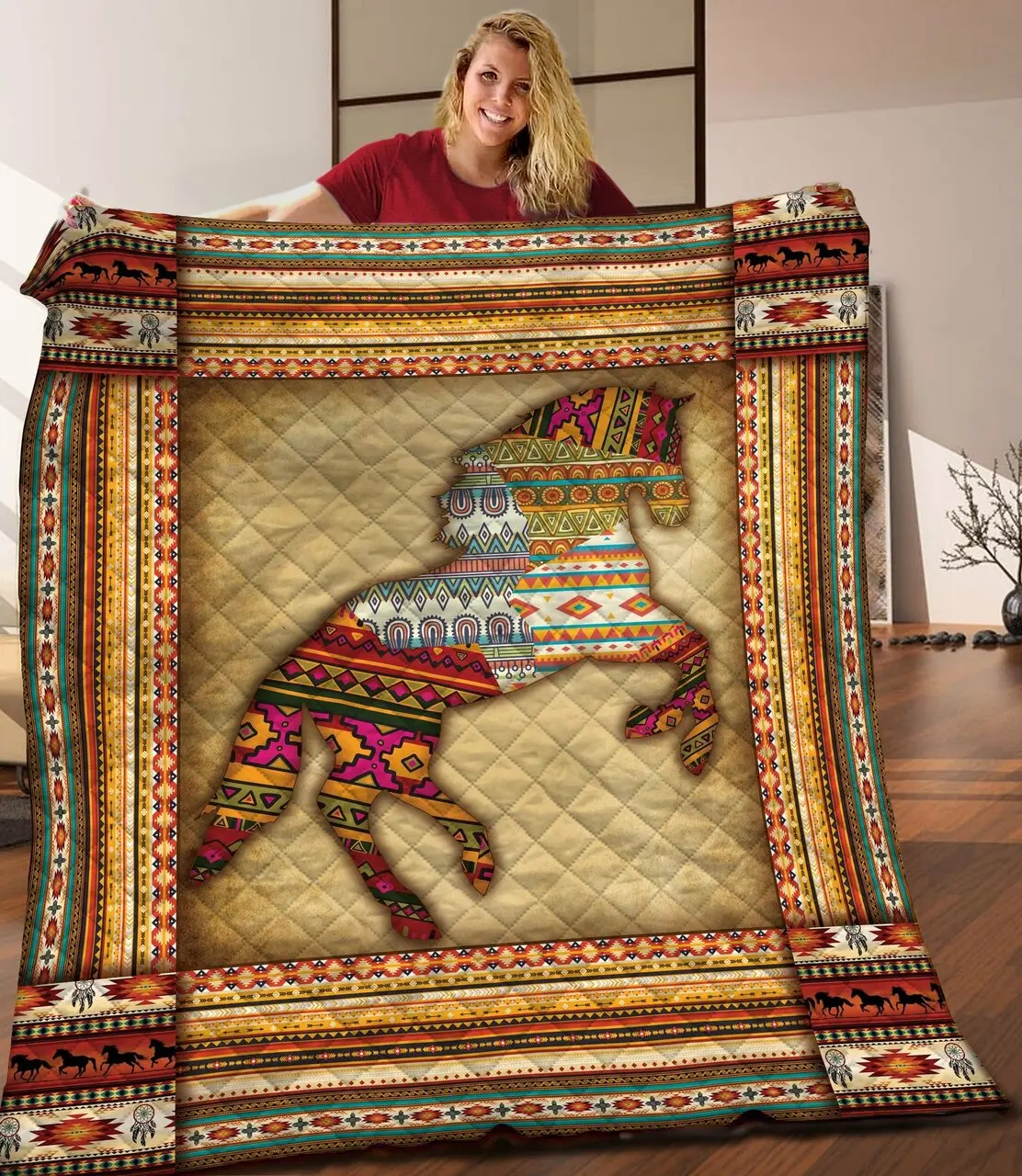 Horse Quilt Puq and Home Decor