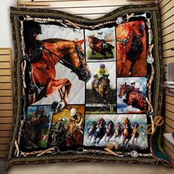 Horse Racing Blanket KC1707 Quilt and Home Decor