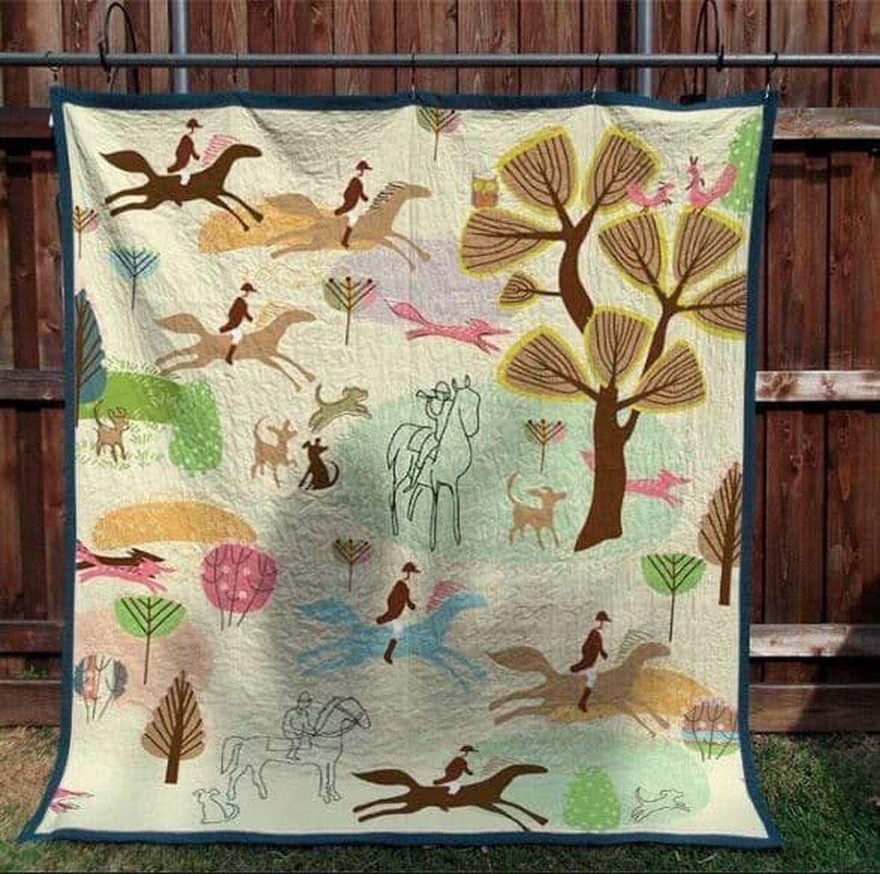 Horse Riding Horses Cla18120918Q Quilt Blanket and Home Decor