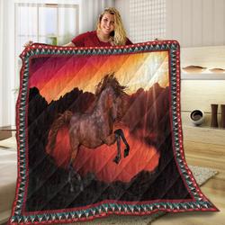 Horse Sunset Stallion JB8 NTTH011298 3D Customized Quilt and Home Decor