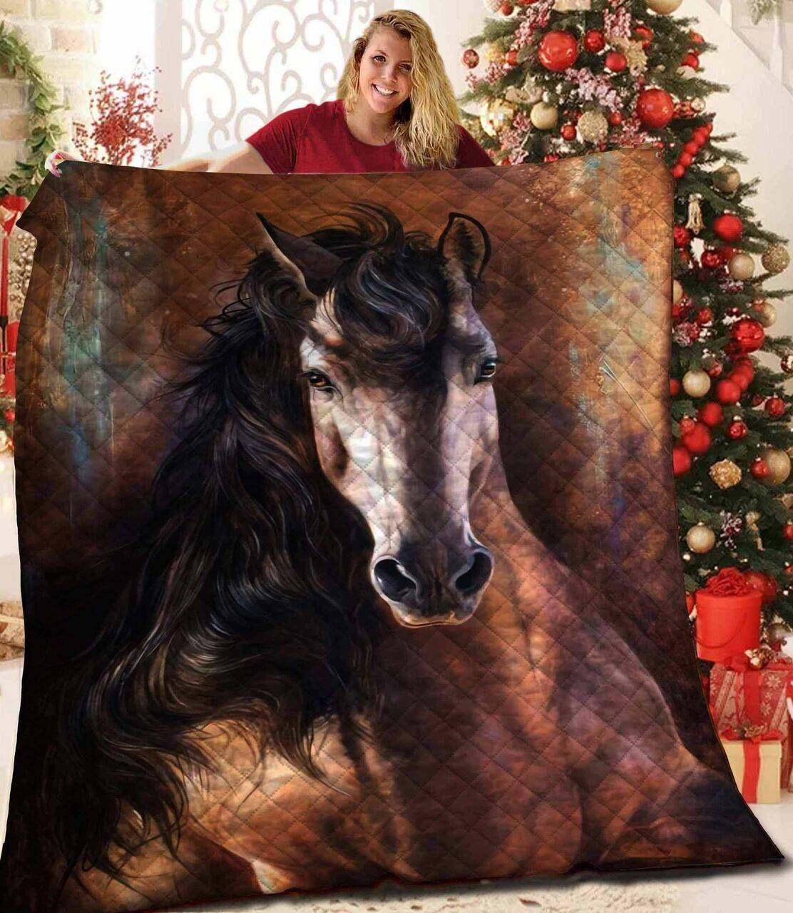 Horse V10 Lovely 3D Customized Quilt and Home Decor