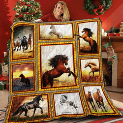 Horse V3 Wind 3D Customized Quilt and Home Decor