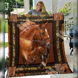 Horse Wonnie V11 Orange 3D Customized Quilt and Home Decor