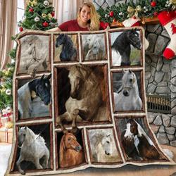 Horse Wood Royal Frames 3D Customized Quilt and Home Decor
