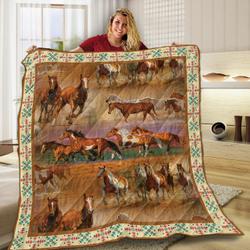 Horses In The Field JB9 NTTH011298 3D Customized Quilt and Home Decor