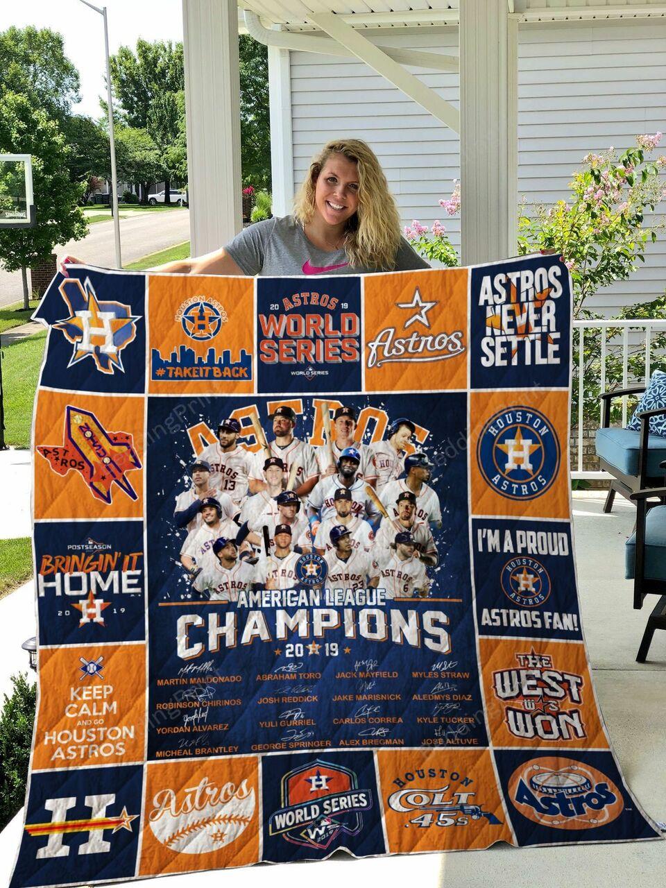 Houston Astros Quilt Blanket 03 and Home Decor
