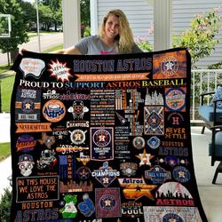 Houston astros quilt blanket and Home Decor