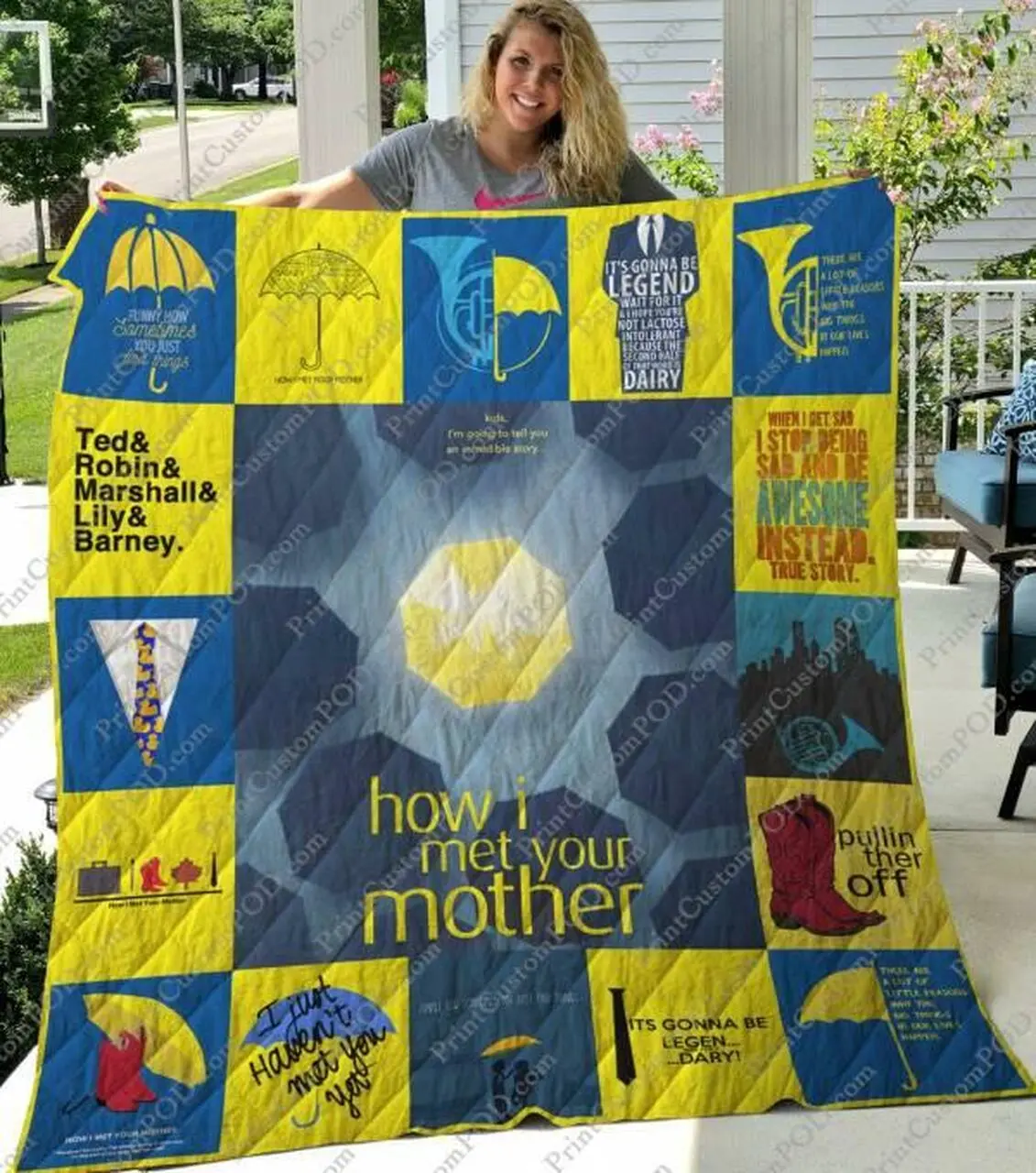 How I Met Your Mother Quilt Blanket Limited Quilt Blanket and Home Decor