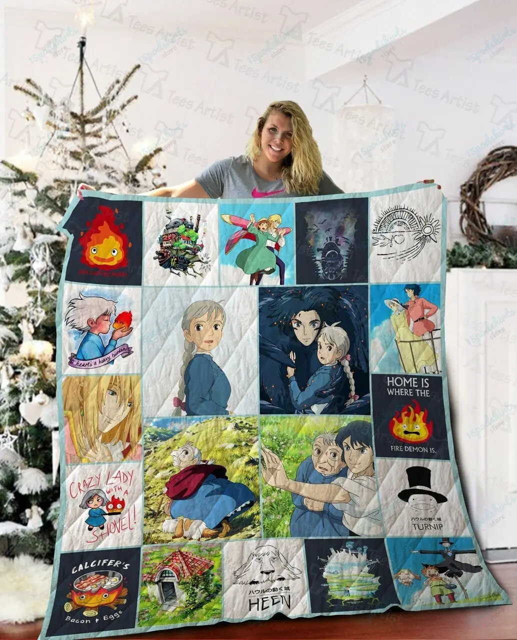 Howl S Moving Castle Quilt Blanket 02287 and Home Decor