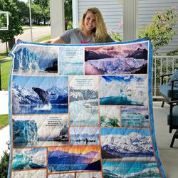 Hubbard Glacier Quilt Blanket and Home Decor