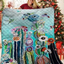 Hummingbird Cactus Quilt Nux and Home Decor