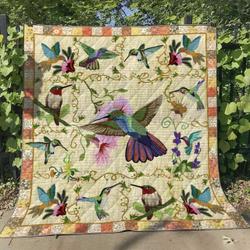 Hummingbird Ml050617 Quilt Blanket and Home Decor