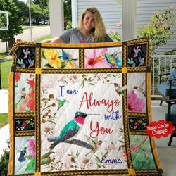 Hummingbird Personalized Quilt Blanket Hhc120623 and Home Decor