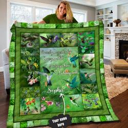 Hummingbird Personalized Quilt Blanket Lml050622Dt and Home Decor