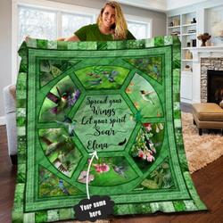 Hummingbird Personalized Quilt Blanket Lml080606Dt and Home Decor