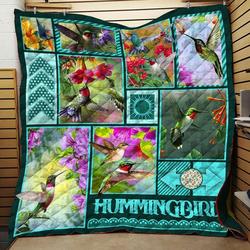 Hummingbird Quilt Blanket Great Customized Blanket Gifts For Birthday Christmas Thanksgiving and Home Decor