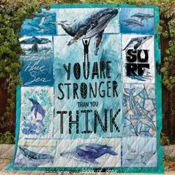 Humpback Whale You Are Stronger Than You Think Blanket Kc1807 Quilt and Home Decor