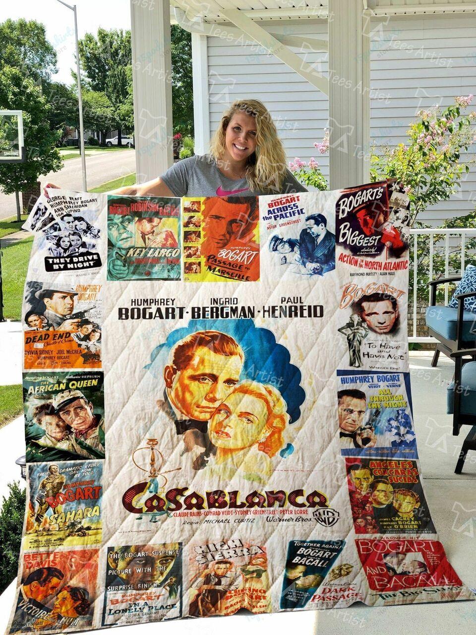 Humphrey Bogart Quilt Blanket 01673 and Home Decor