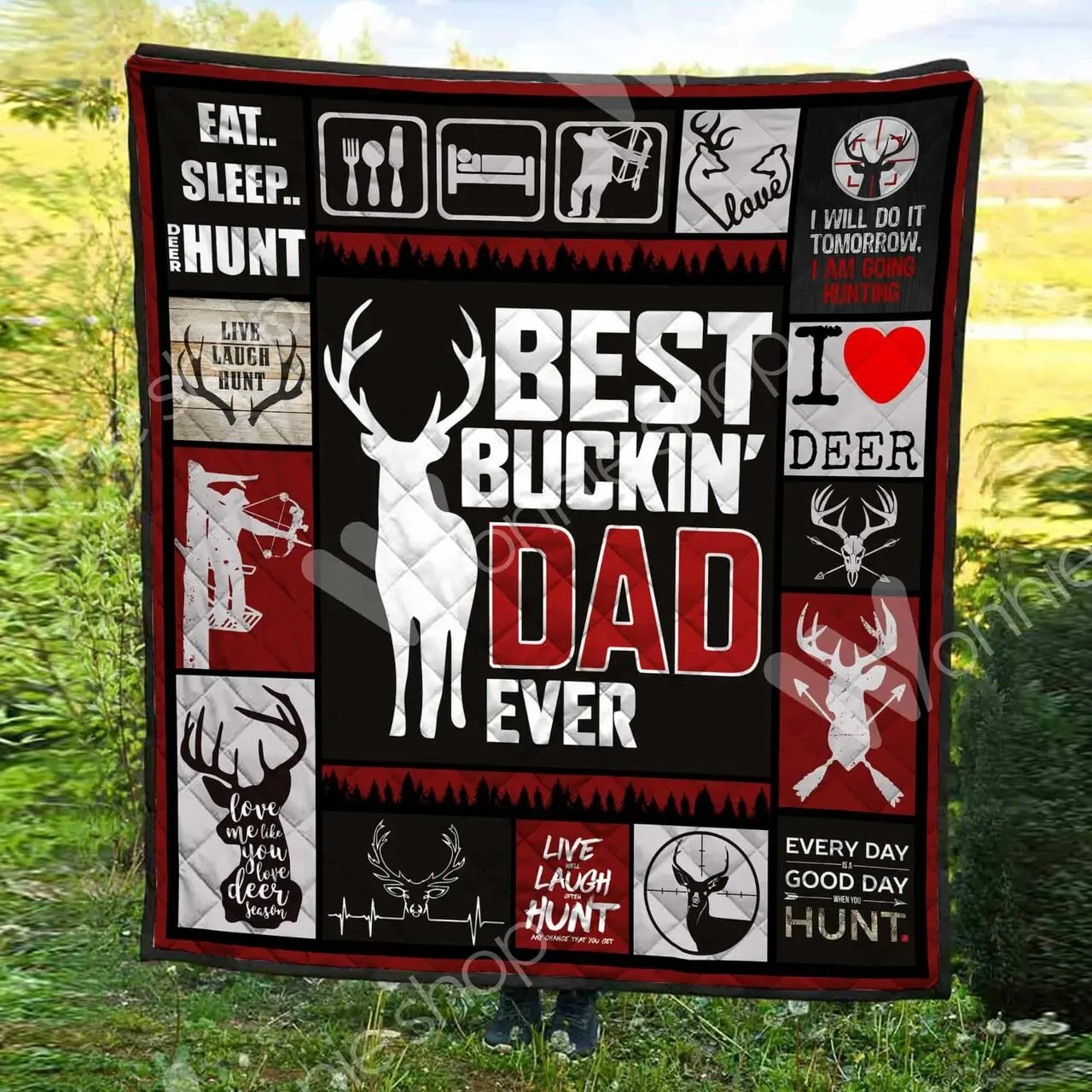 Hunting Dad Quilt Blanket Dhc1102404Td and Home Decor