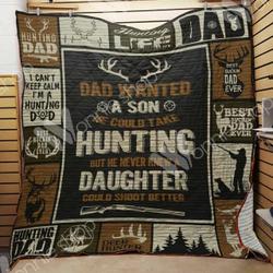 Hunting Dad Quilt Blanket Dhc1102463Td and Home Decor