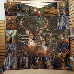 Hunting Deer Animals Blanket TH1707 Quilt and Home Decor