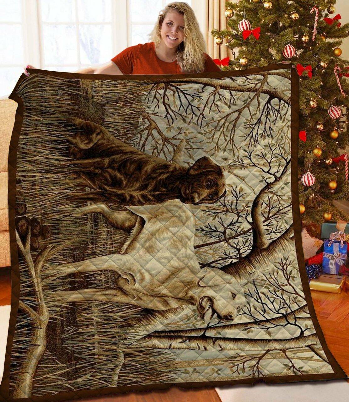 Hunting Dog Quilt Qzp and Home Decor