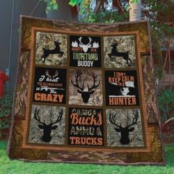 Hunting I Hunt To Burn Off The Crazy Quilt Blanket Great Customized Blanket Gifts For Birthday Christmas Thanksgiving and Home Decor