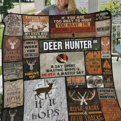 Hunting My Family Tree Has A Deer Stand In It Quilt Blanket Great Customized Blanket Gifts For Birthday Christmas Thanksgiving and Home Decor
