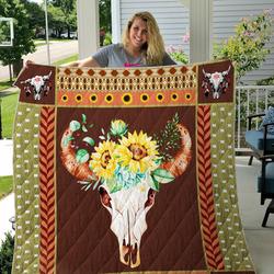 Hunting Sunflower Quilt Blanket and Home Decor