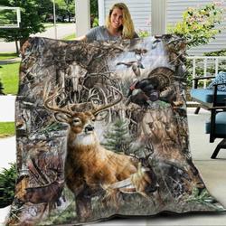 Hunting Wonderful TD3 3D Customized Quilt and Home Decor