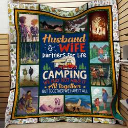 Husband And Wife Camping We May Not Have It All Together But Together We Have It All Quilt Blanket Great Customized Blanket Gifts For Birthday Christmas Thanksgiving and Home Decor